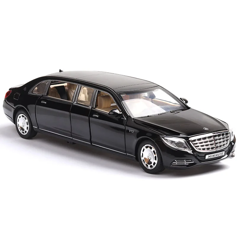 

1/32 Maybach S650 High Simulation Car Model Diecast Zinc Alloy Pull Back With Sound Light Car Model Toy Vehicles Gift For Kids