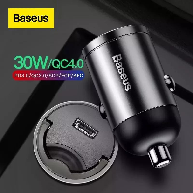 

Baseus Mini Car Charger PD 3.0 Fast Charger For iPhone 11 Pro Max X Xs Xr 30W Car Phone Charger With Quick Charge 4.0 SCP AFC