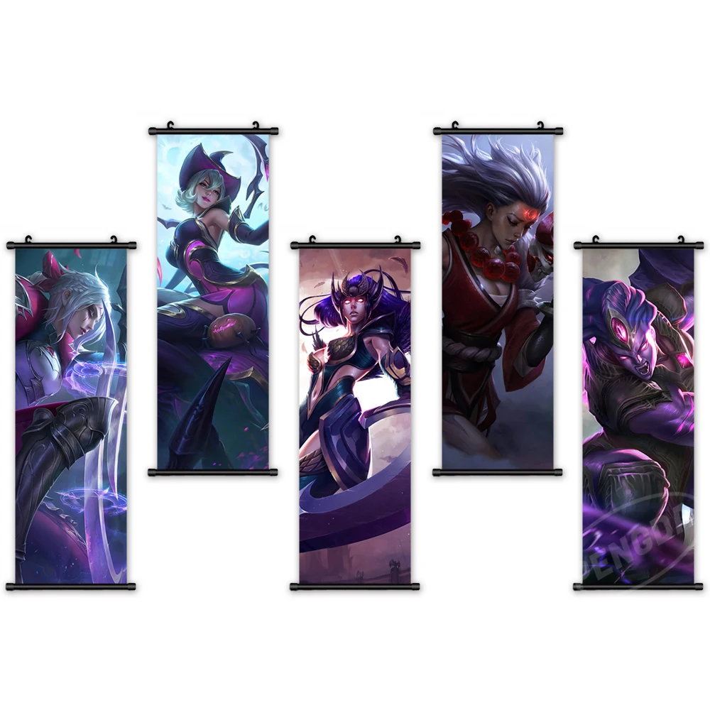 

Plastic Hanging Scrolls Picture League of Legends Printed Poster Canvas Arcane Series Painting Game Wall Art Home Decoration