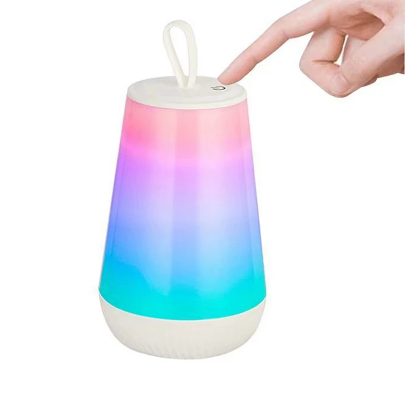 

Портативная настольная лампа, перезаряжаемая прикроватная лампа с сенсорным датчиком, изменяющий цвет ночник RGB для спальни, кемпинга на от...