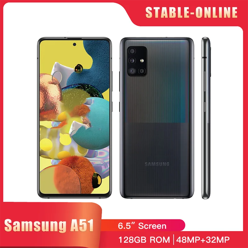 

Оригинальный сотовый телефон Samsung Galaxy A51 A515F, 4G LTE, мобильный телефон, две SIM-карты, 6,5 дюйма, 4 Гб ОЗУ, 128 Гб ПЗУ, четырёхъядерный
