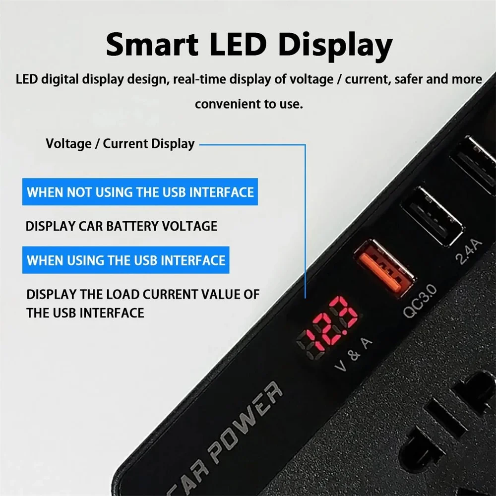 Автомобильный инвертор для автомобиля инверторы 12 В 220 преобразователь разные