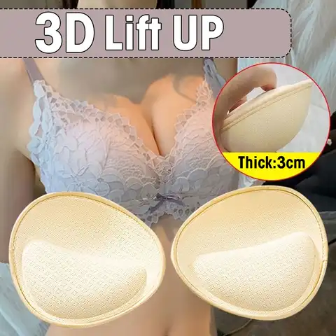Thicken Push Up Bra Pad Inserts Women Underwear Breast Lift Removeable Sponge Padded Bra Enhancer Pad Lining Swimsuit Bra Insert