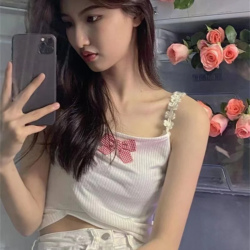 

Pure Desire Fashion Day Girl Tank Top T-shirt Summer New Student Short Open Umbilical Small Strap Spicy Girls Top INS Fashion