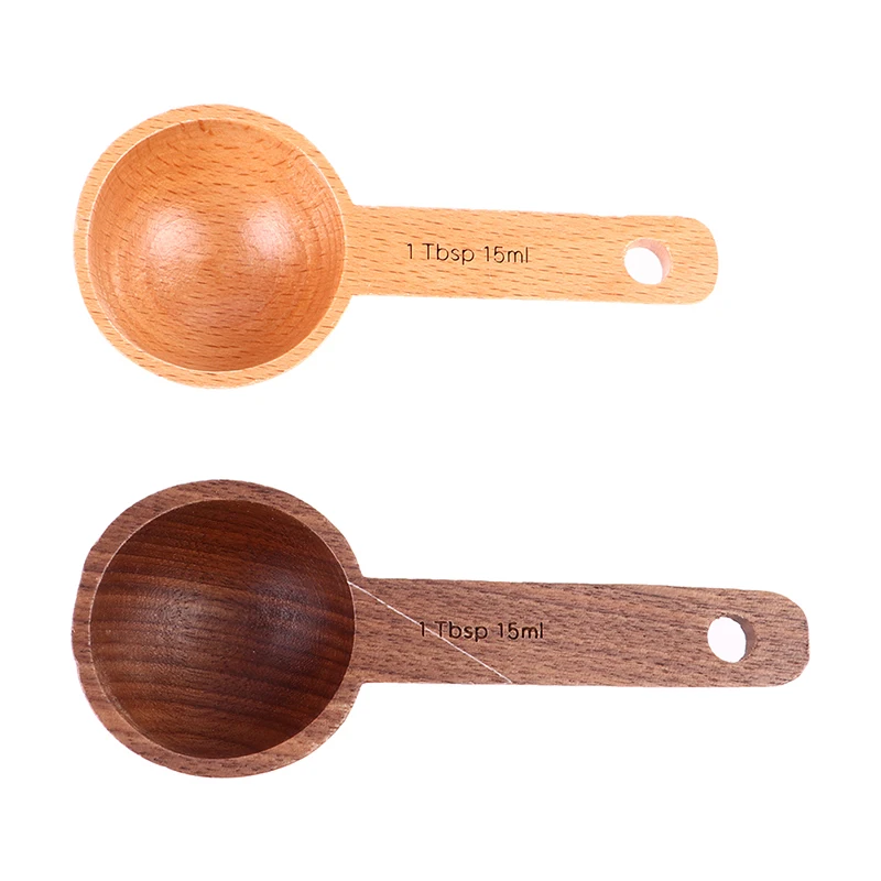 

1pcs Long Handle Wooden Measuring Spoon Wooden Coffee Spoon Kitchen Soup Spoons Home Kitchen Measuring Tools