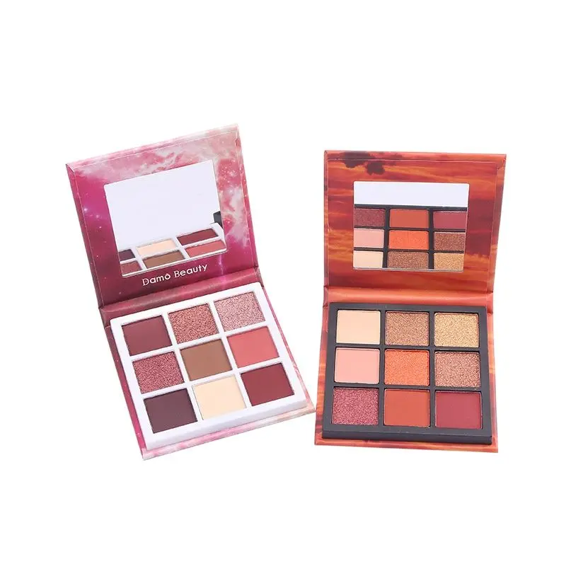 

1 Box 9 Colors Eyeshadow High-end Colorful Flash Matte Gloss Rose Autumn Leaf Pumpkin Color Eyeshadow Set Beauty Cosmetics 2020