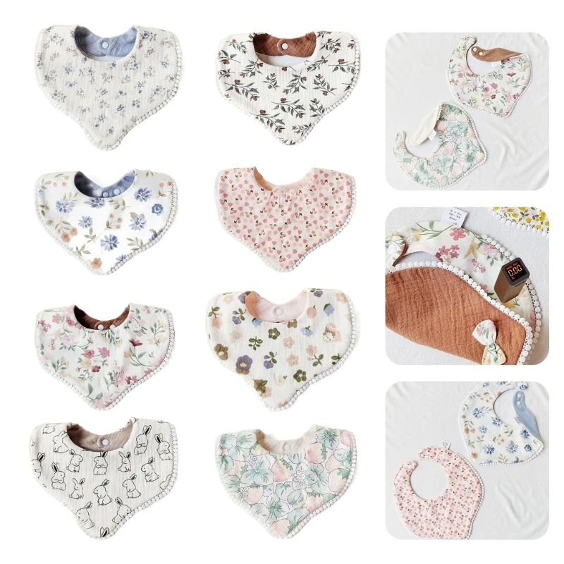 

Baby Saliva Towel Baby Bibs Baby Drool Bibs Cotton Multilayer Newborn Bibs for Unisex Boys Girls for Teething & Drooling