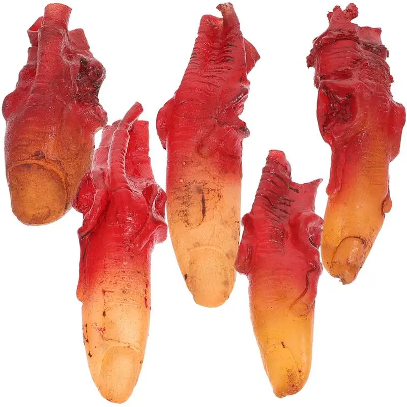 

5Pcs Horror Halloween Broken Fingers Props Haunted Zombie Costume Severed Body Broken Prank Halloween Party Decoration Supplies