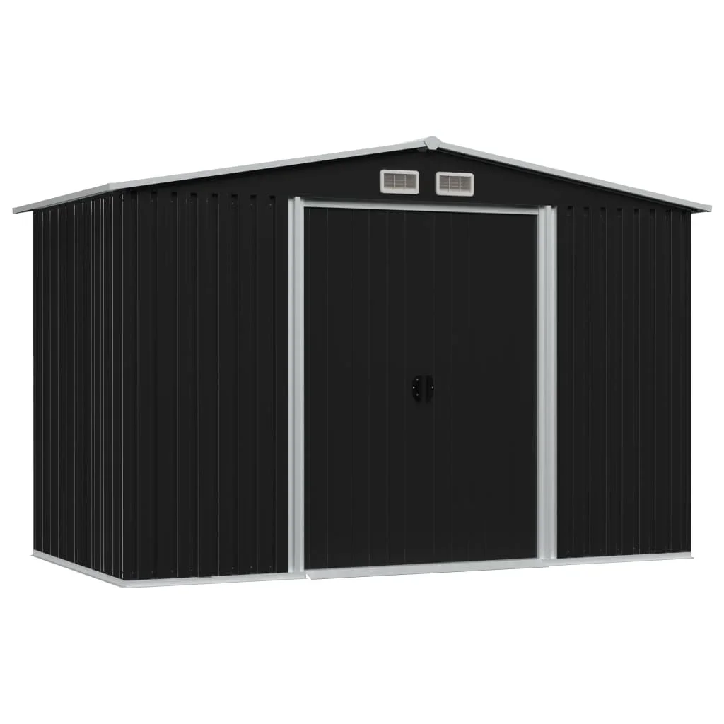 

Садовый сарай из антрацитовой стали 101,2 дюйма x 80,7 дюйма x 70,1 дюйма