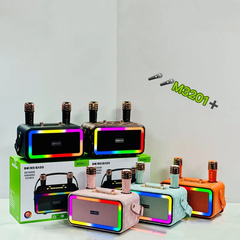 

Портативная Bluetooth-Колонка для Домашнего Караоке, 60 Вт, 360 стерео, объемный Hifi беспроводной сабвуфер с двойным микрофоном, бумбокс