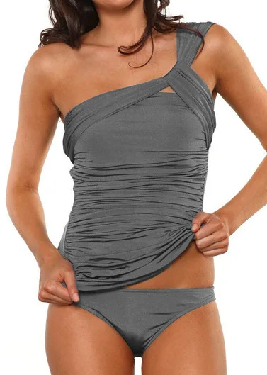 

New One-Shoulder Split Swimsuit Women 'S Draped Dress-Style Swimsuit