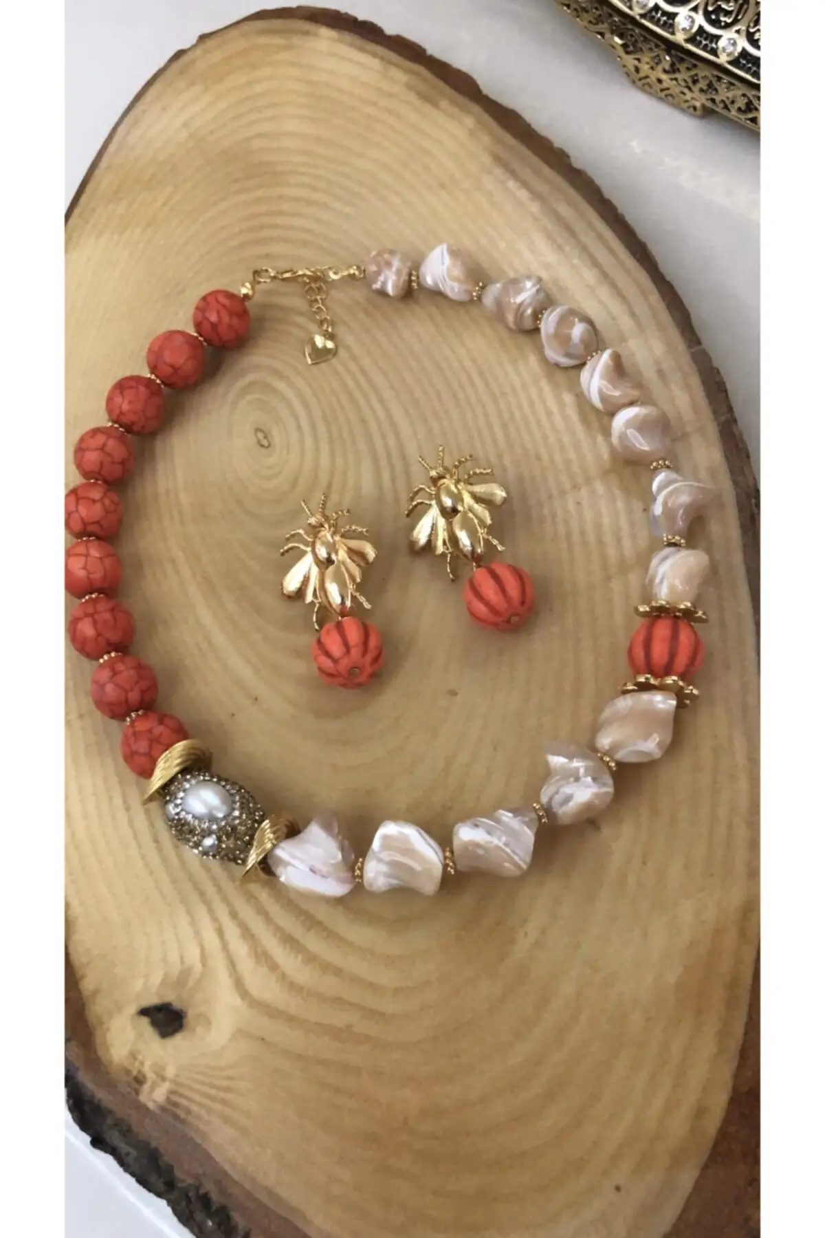 

Женские модные ювелирные украшения с золотым покрытием, индивидуальный дизайн, ожерелье с псориазом и цейт, ожерелье, серьги TK