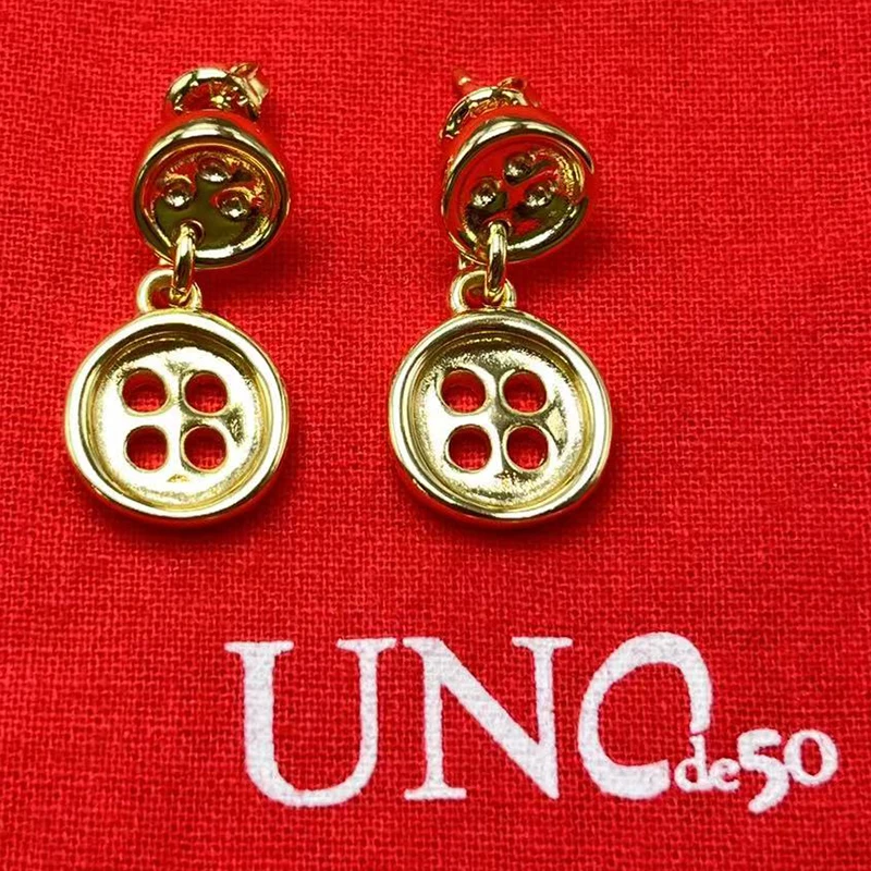 

2023 г., unode 50, Лидер продаж, женские серьги с простыми пуговицами высокого качества, романтичная бижутерия, Подарочная сумка в Европе и Америке