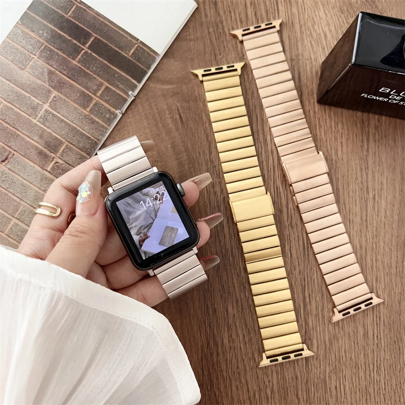 

link Bracelet for Apple Watch Ultra 49mm 40mm 44mm 38/42/41mm/45 mm Stainless Steel new Band Iwatch Serie 8 6 5 4 3 Se 7 strap