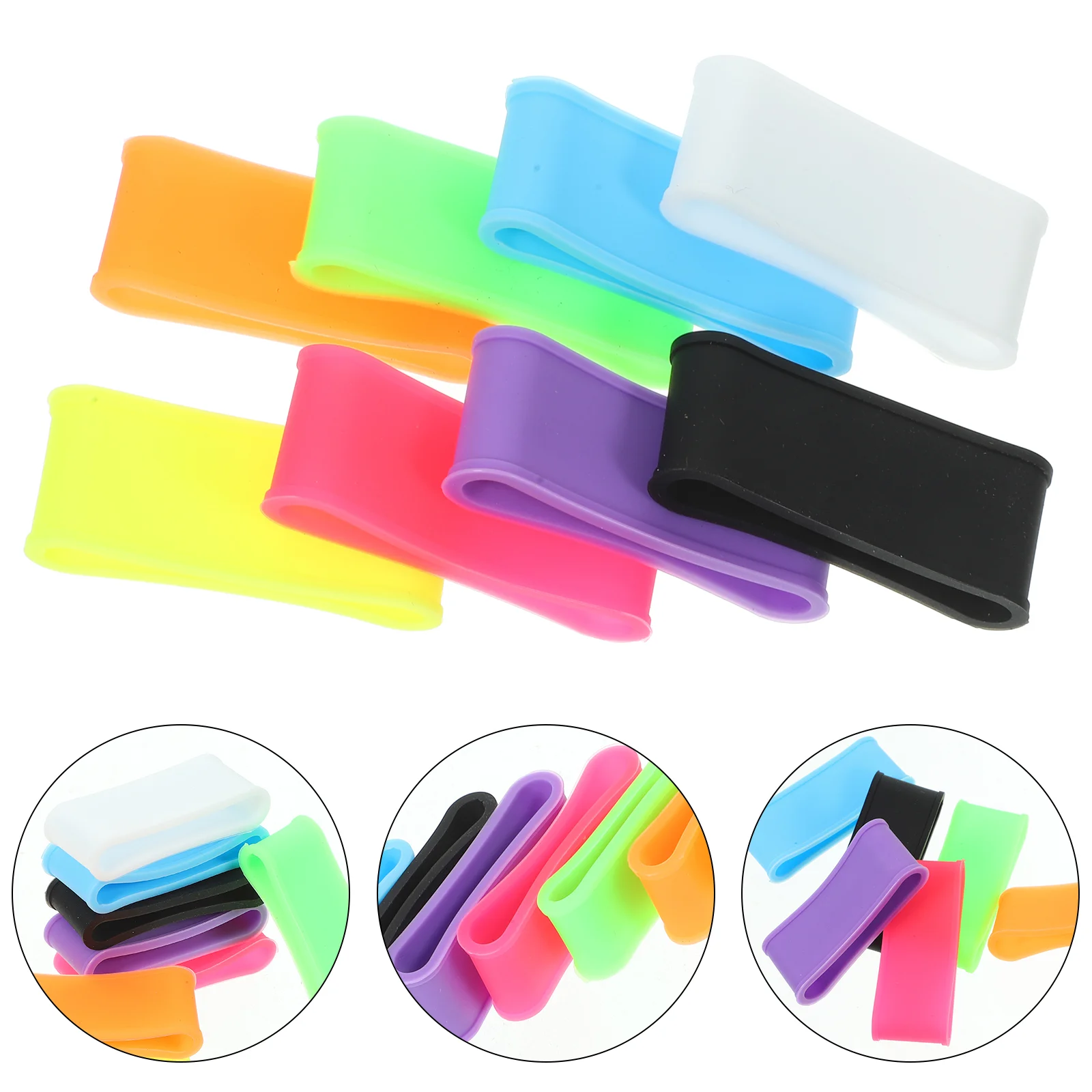 

16Pcs Badminton Racket Rings Tennis Racket Silicone Grips Badminton Tennis Nonslip Overgrip Bands