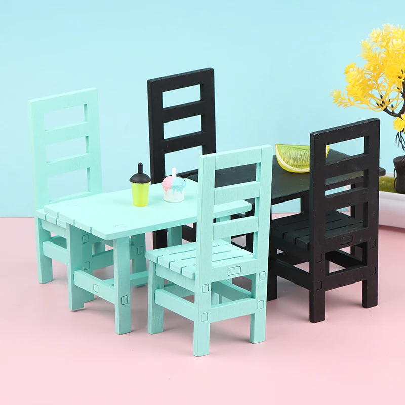 

Деревянные модели стульев для обеденного стола, искусственное украшение 1:12 Аксессуары для кукольного домика