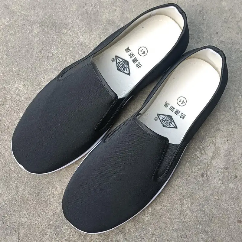 Waterproof Cloth Shoes Middle-Aged and Elderly Non-Slip Tendon Sole Cotton Added 355 Black Work 3522 Old Beijing Cloth...