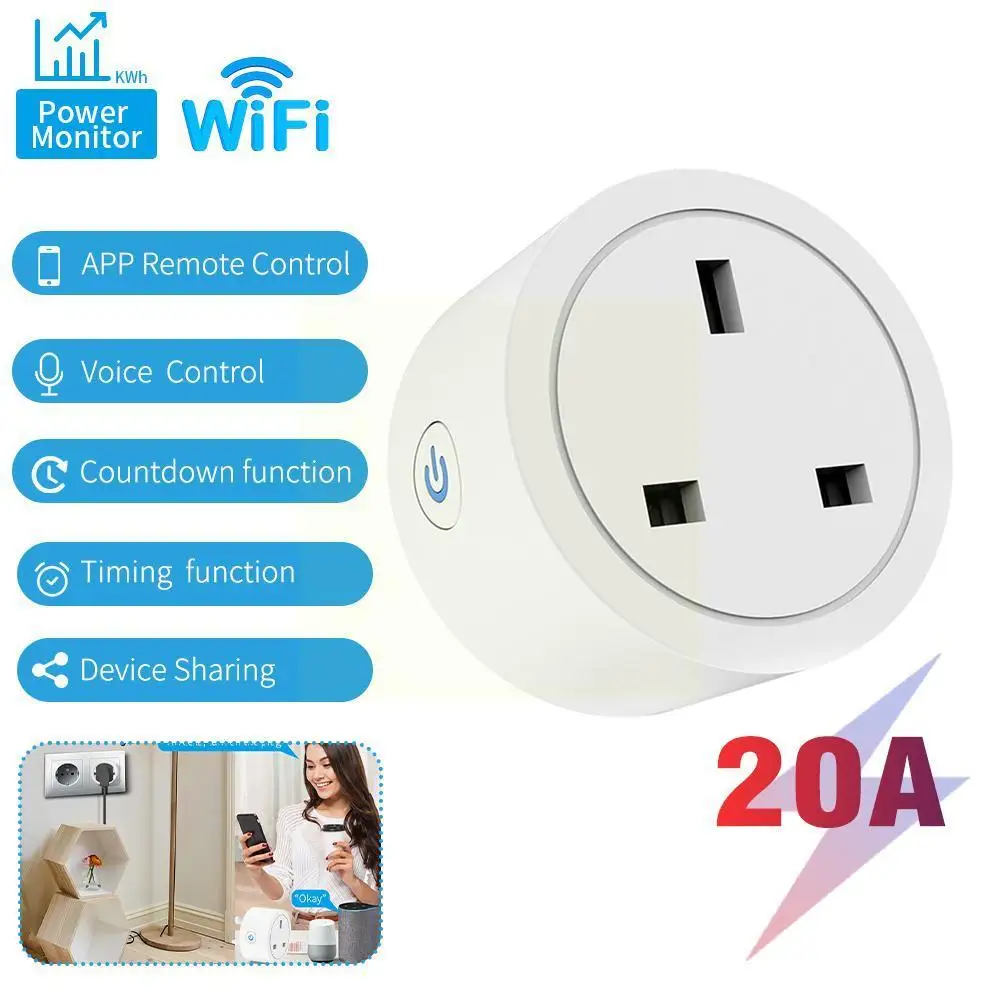 

Розетка Zigbee, штепсельная вилка стандарта Великобритании, 20 А