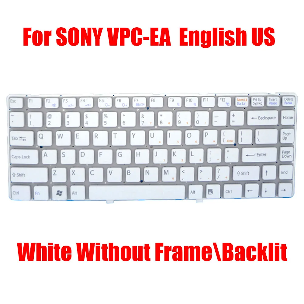 

English US Laptop Keyboard For SONY VPCEA VPC-EA V081678D-USA 148792421 V081678D-USA V081678F New