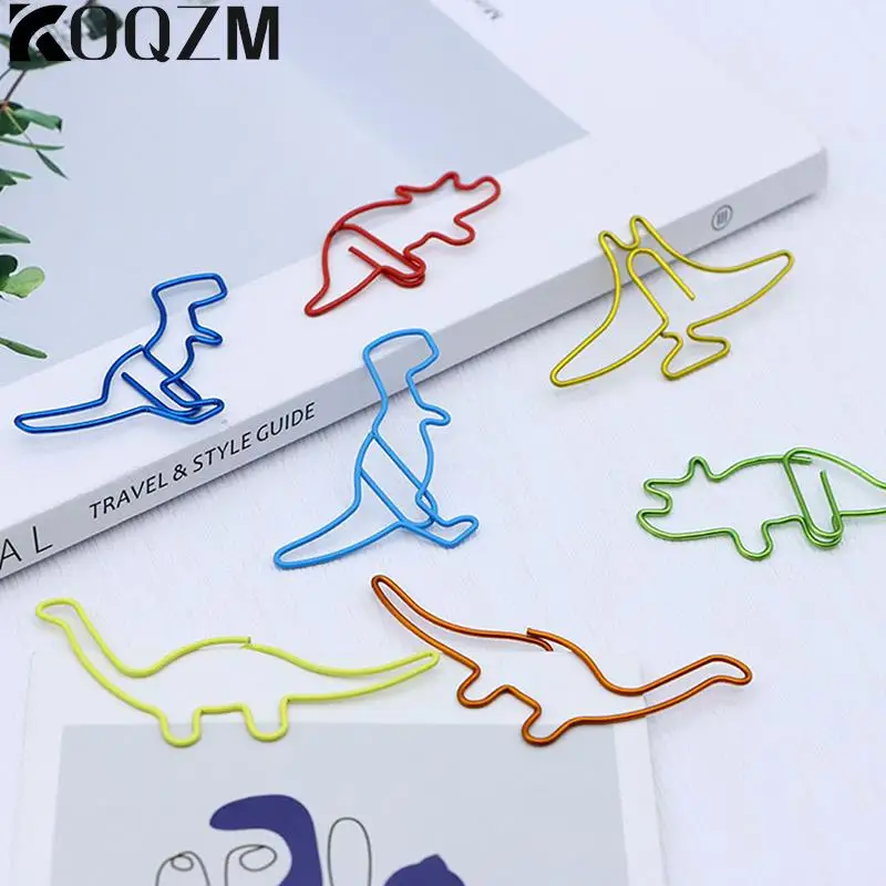 

Dinosaur Bookmarks Paper Clips Animal Color Clips Bookmark Binder Kawaii Stationery Metal Clips For Planner Memo Photo Tickets