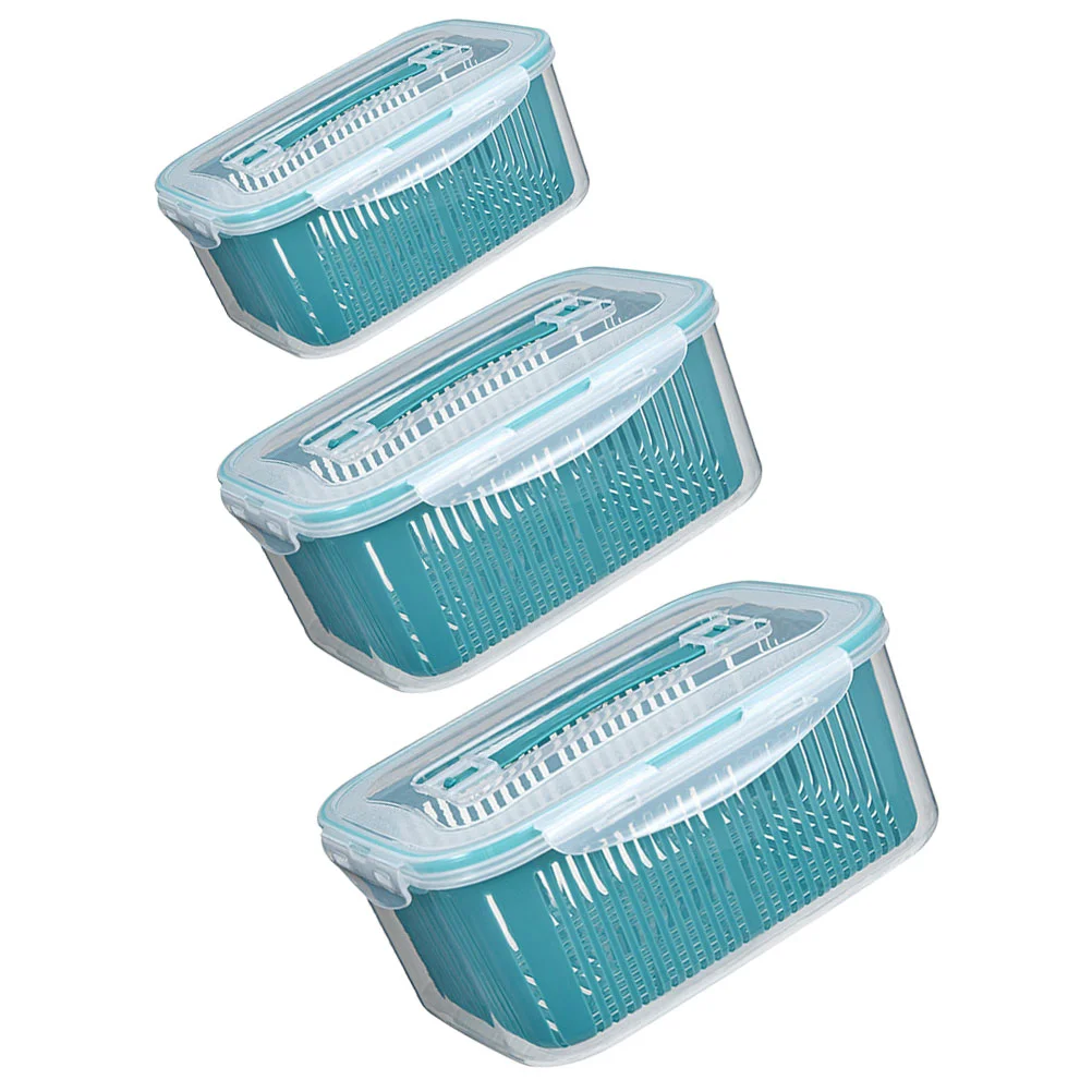 

3 Pcs Refrigerator Organizer Drawer Food Fridge Organizers Pp Fruit Vegetable Colander Containers
