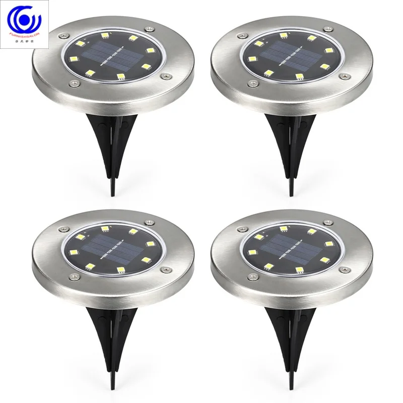 

4PCS/pack 8 LEDs Solars walkway Powered IP65 Waterproof Ground Lamps for Outdoor Fence Garden Lawn lamp garden led solar light