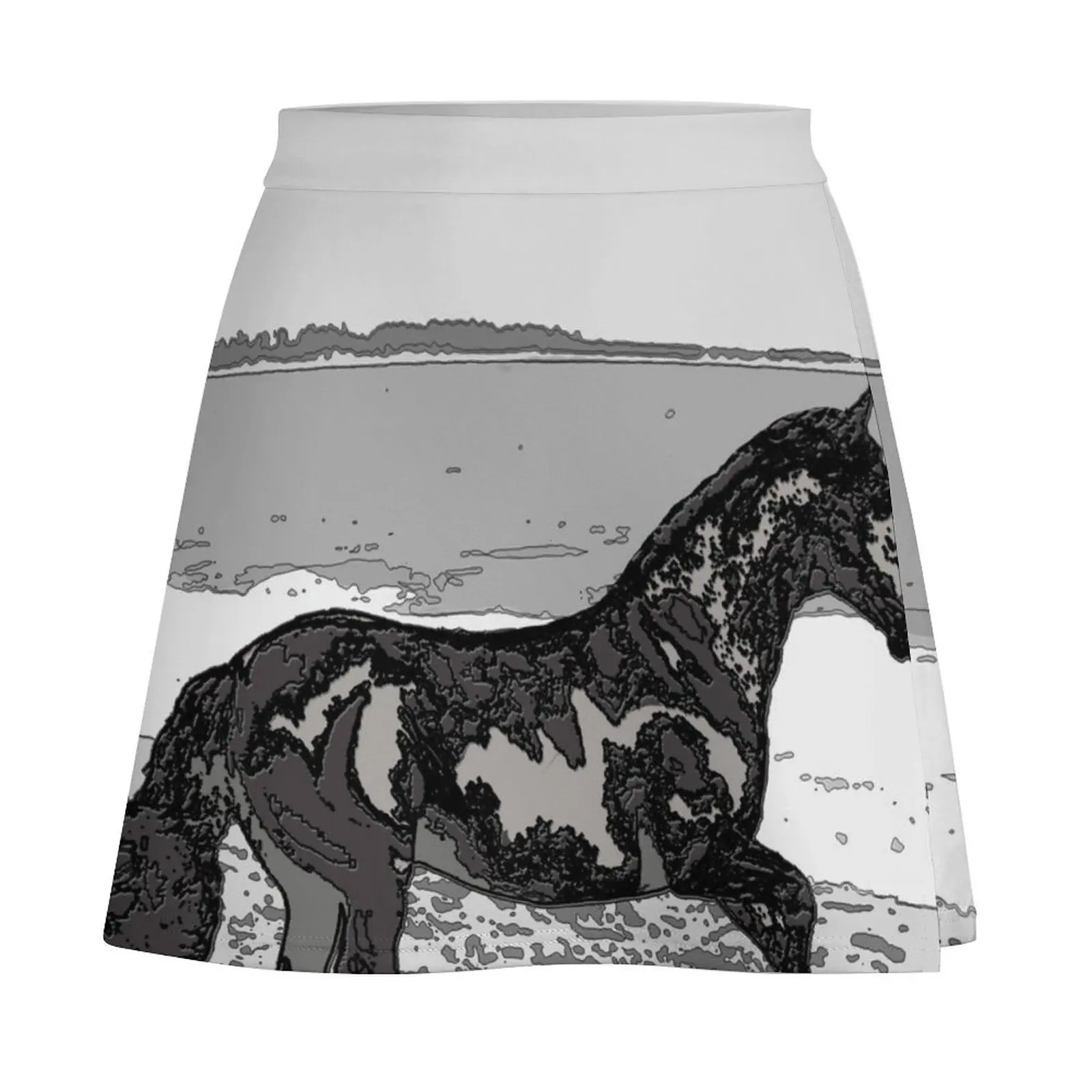 Caballo chileno (Equus ferus caballus) на пляже Мини-юбка Платья комплекты юбок сексуальная юбка