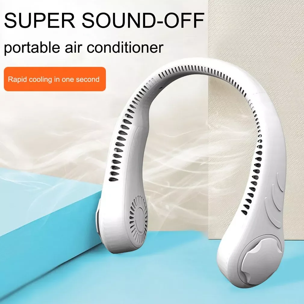 

Hanging Neck Fan Portable Bladeless Fan Personal Wearable Neckband Leafless Fan USB Rechargeable Fan Mini Necklace Fan