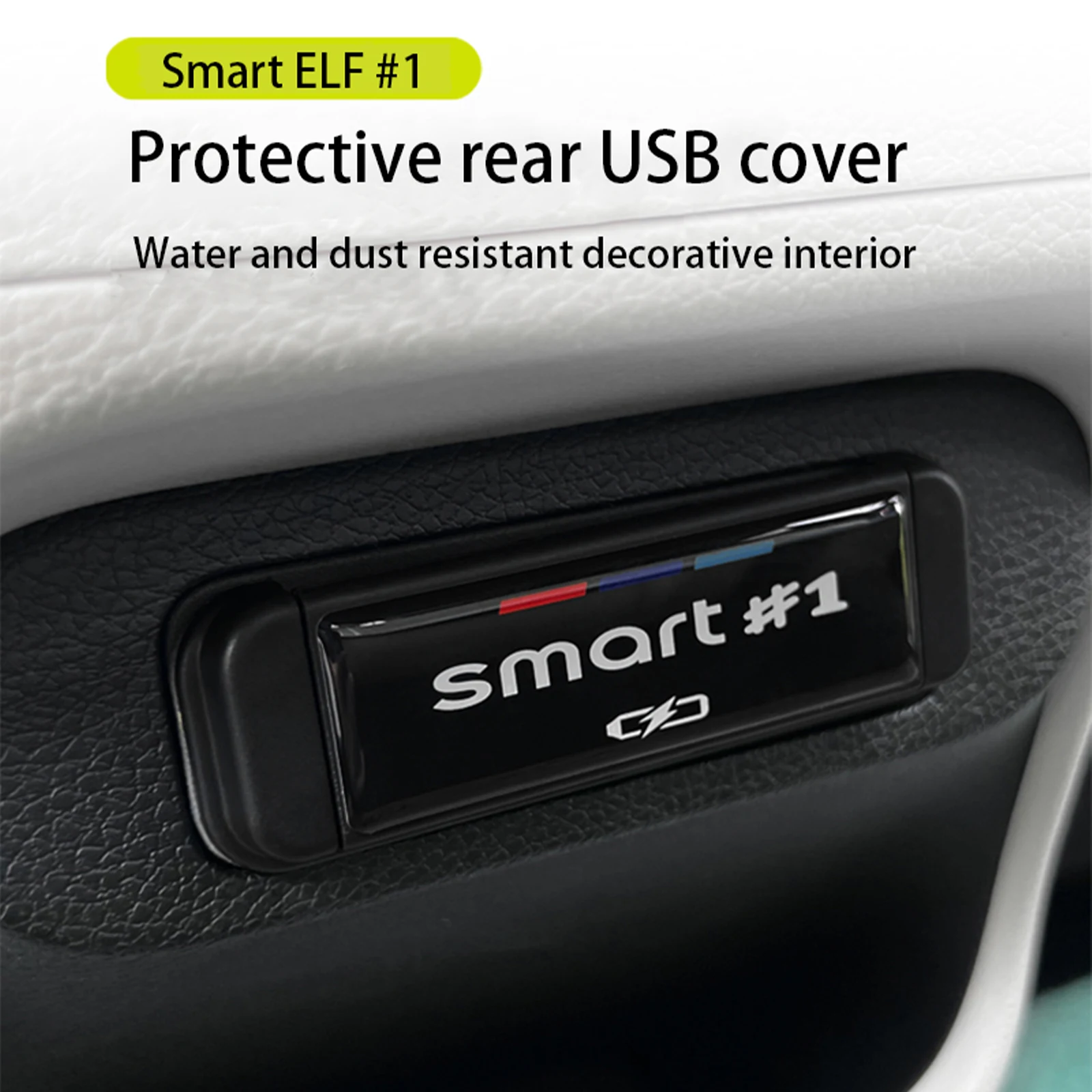 

Car Rear Console Center USB Equip Charging Port Protective Cover Dust-proof Frame for B enz Smart Elf #1 Interior Accessories