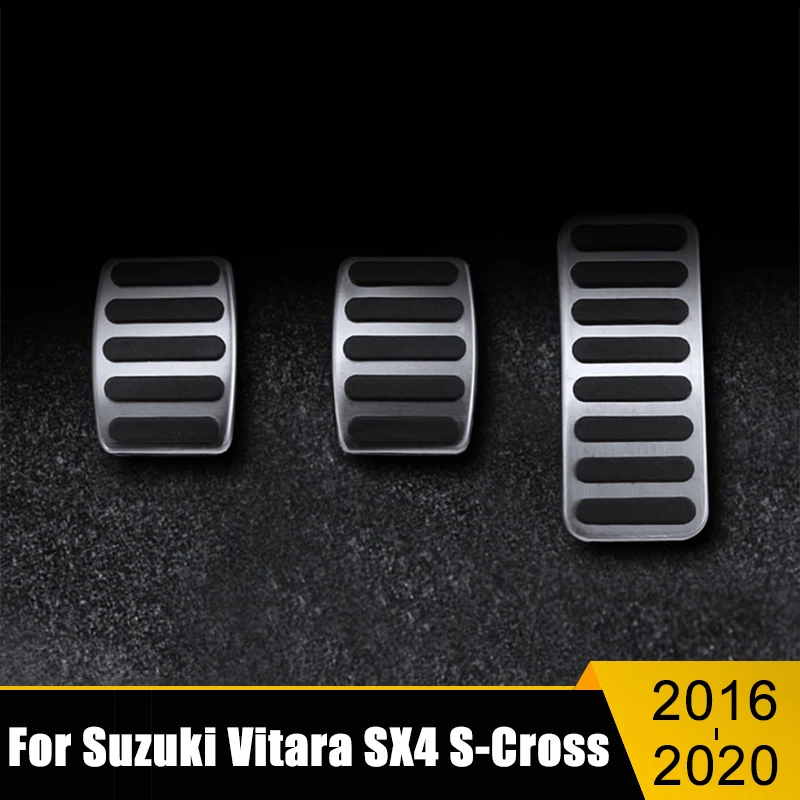 Pedal de embrague de freno y acelerador de combustible de coche, cubierta de almohadilla para Suzuki Vitara SX4 s-cross 2015, 2016, 2017, 2018, 2019, accesorios