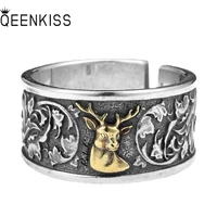 qeenkiss rg6871 fine jewelry%c2%a0wholesale%c2%a0fashion%c2%a0lovers couple party birthday%c2%a0wedding gift vintage deer 925 sterling silver ring