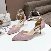women comfortable spring summer 7cm high heel pumps lady casual white wedding high heel shoes leisure shoes a2435