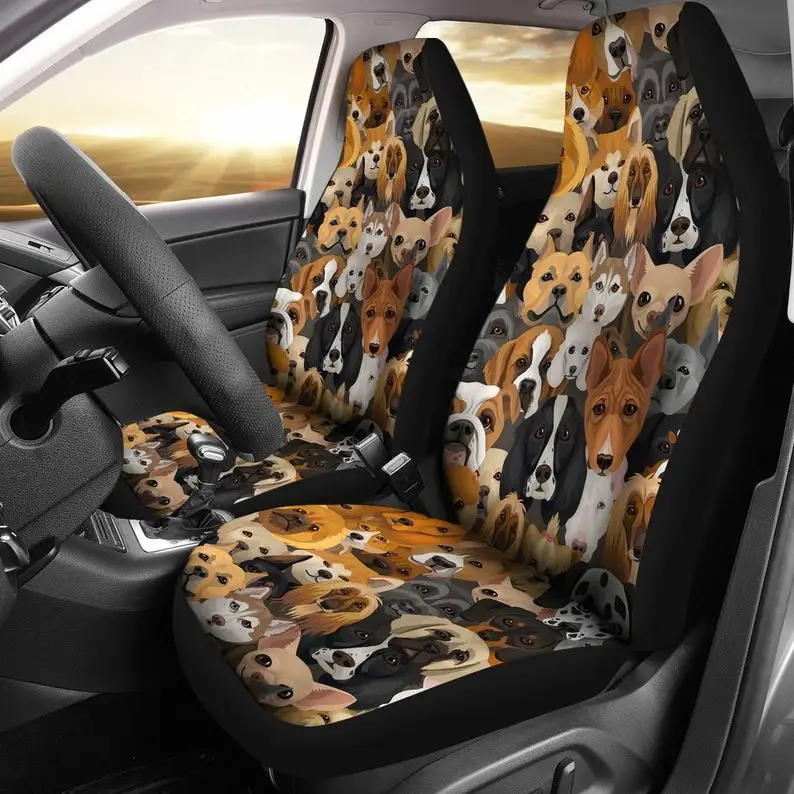 

Dogs Animals Pets Car Seat Covers Pair, 2 Front Car Seat Covers, Seat Cover for Car, Car Seat Protector, Car Accessory