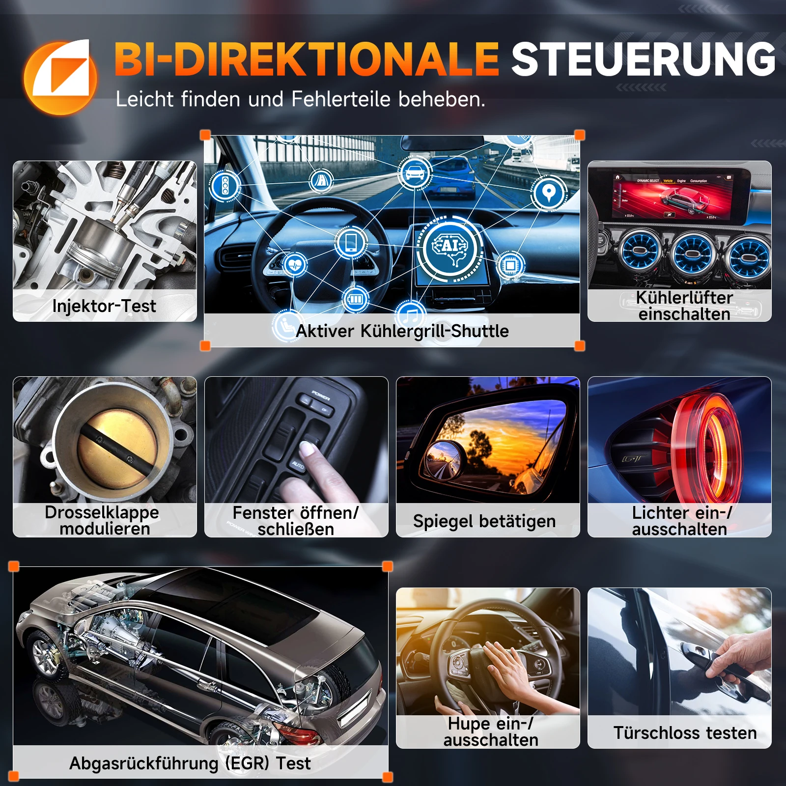 Беспроводная система диагностики FOXWELL GT60 OBD2 24 сброса активный тест