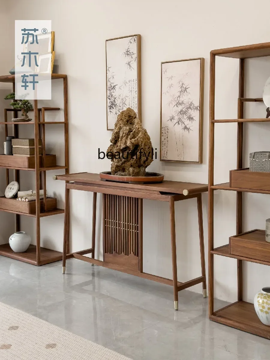 Новый Полосатый стеллаж в китайском стиле шкаф для крыльца из массива дерева