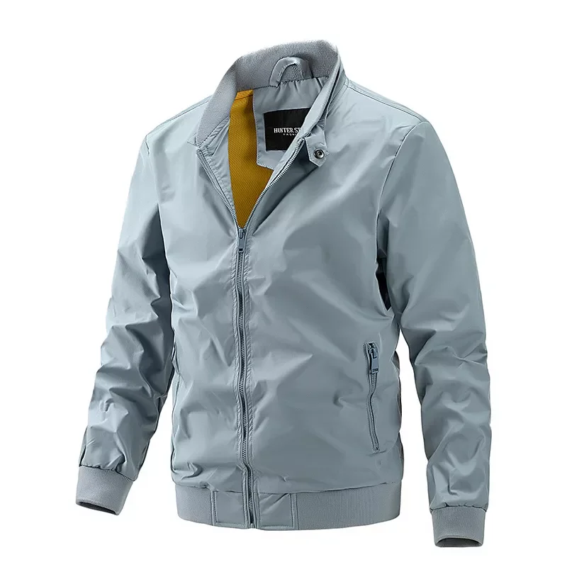 

New2022 Men Casual Solid Color Streetwear Men Autumn New Stand Collar Business Men's Jacket Casual Thin Baseball Jacket