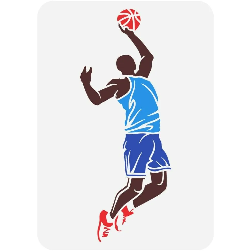 Трафарет для рисования баскетболиста 8 3x11 7 дюйма трафарет баскетбола игры с