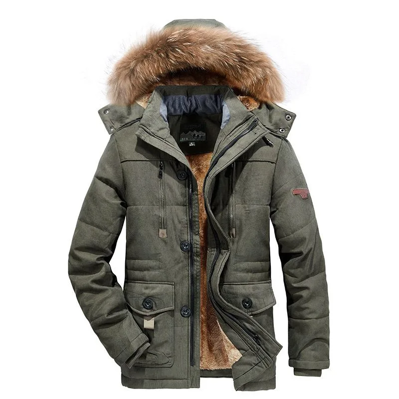 Men's Thick Windproof Parka 2022 Winter New Fleece Warm Removable Hooded Military Tactical Jackets Outwear Overcoat Male Coats
