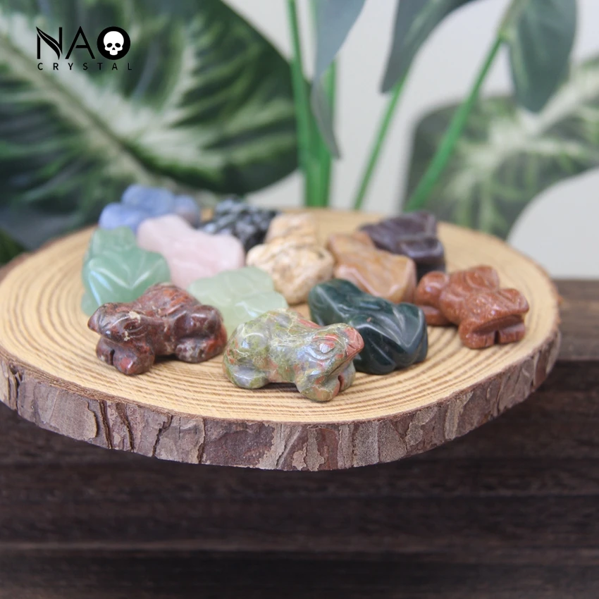 

1.2" Mini Frog Statue Carved Gemstone Healing Quartz Lovely Polypedatid Figurine Home Decoration,Reiki Crystal Small Animal Gift