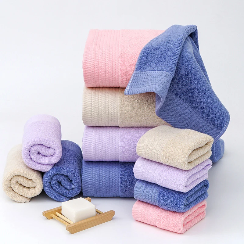Pure Cotton Children's Small Towel Absorbent Soft Solid Color Wash Face Square Towel Bathroom Bath Towel Kitchen Towel