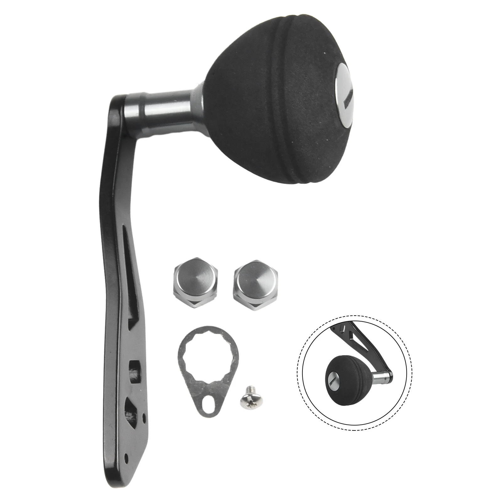 Ручка для катушки из ЭВА инструмент ремонта рыбалки сменный серебристый/черный