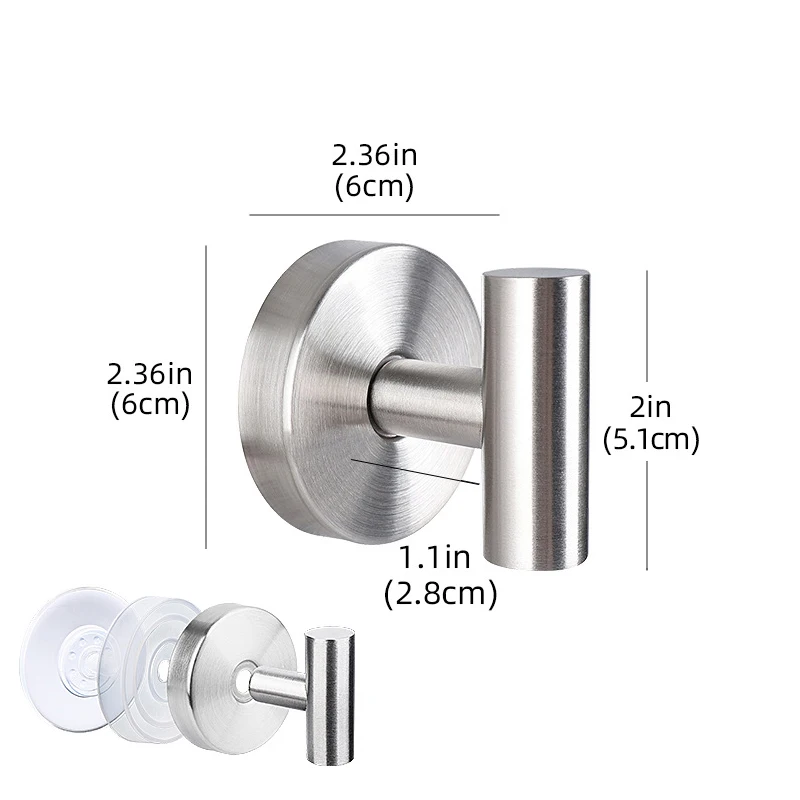 

Нержавеющие крючки на присосках 1/2 шт