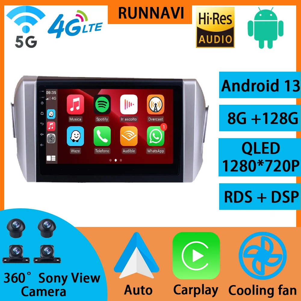 

Android 13 для Toyota Innova 2018 автомобильный радиоприемник стерео Мультимедийный видеоплеер навигация GPS беспроводной Carplay DSP RDS QLED авто
