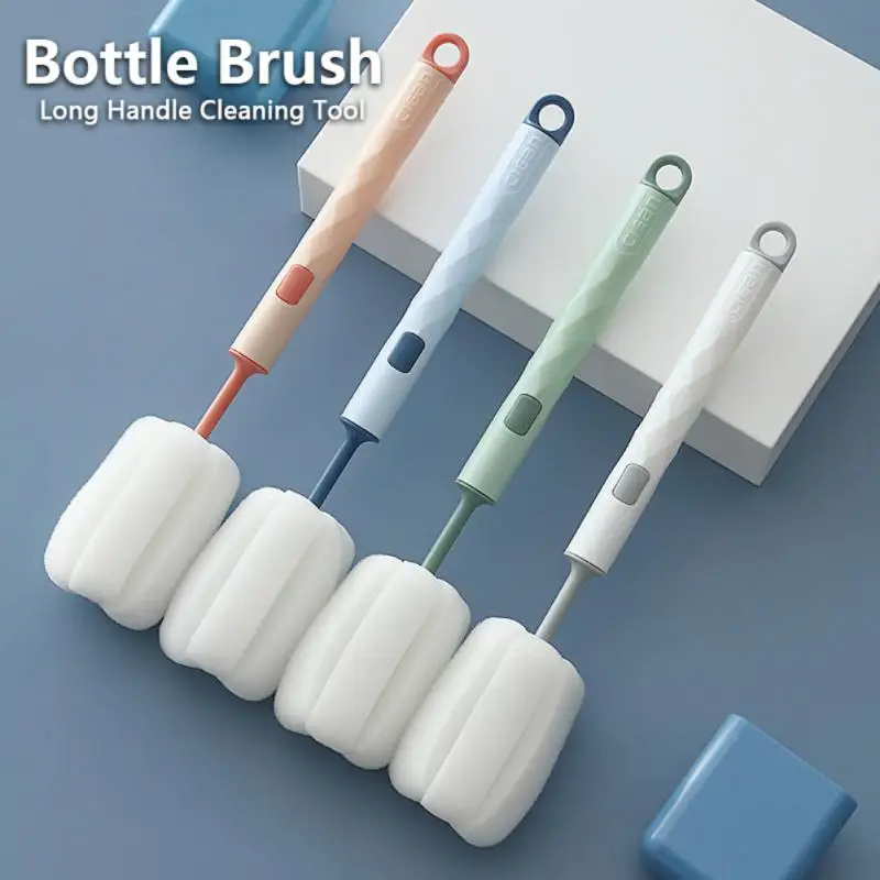 

Long Handle Sponge Cup Brush Water Bottle Cleaner Brush Simple Sponge Cup Bottle Brush Removable Sponge Cleaning Brushes