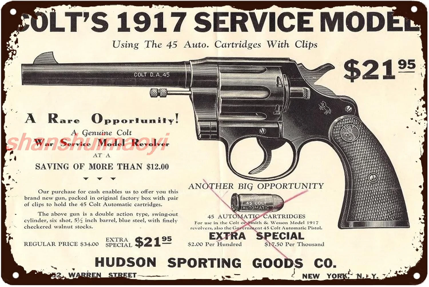 

Металлическая винтажная табличка Colt's 1975