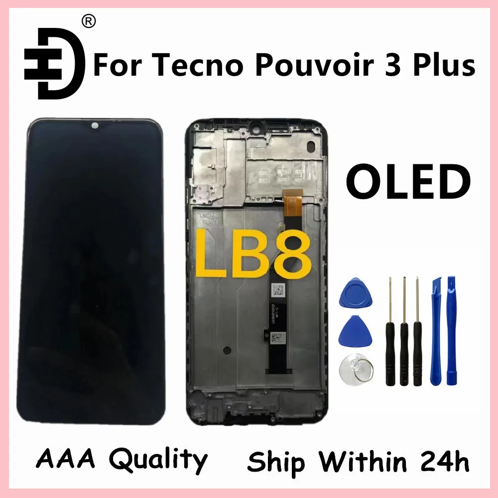 

OLED For Tecno Pouvoir 3 Plus LB8 LCD Display Screen Touch Panel Digitizer For Tecno Pouvoir 3 Plus LB8 LCD Screen With Frame