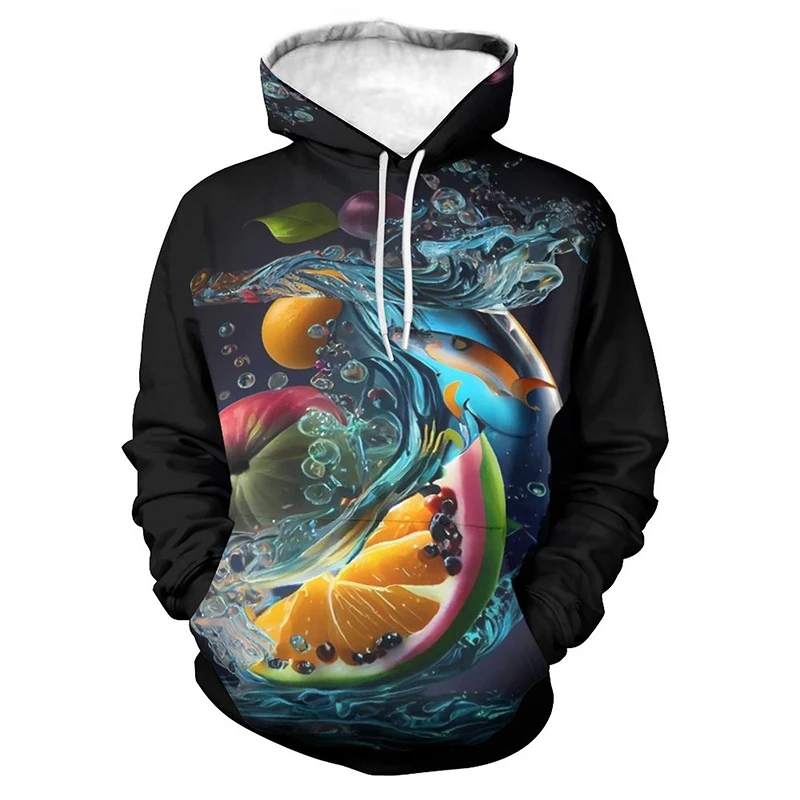 

Толстовка с капюшоном для мужчин и женщин, Модный повседневный свитшот с 3D-принтом фруктов, Худи оверсайз, детские пуловеры, спортивный костюм, одежда на осень