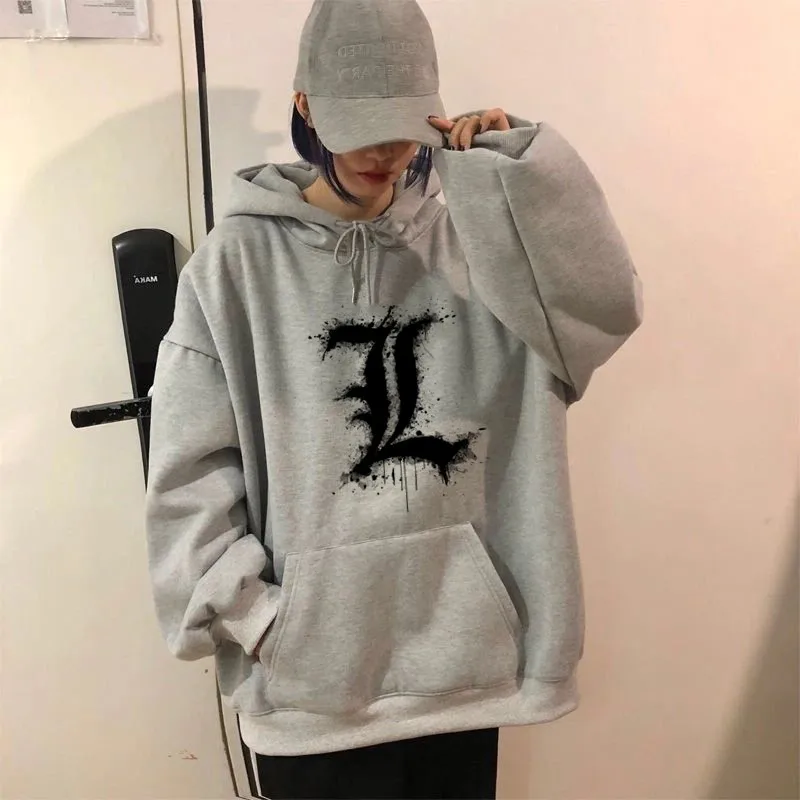 

Hoodie Sweatshirt Death Note Game Japanese Anime Print Women Hoodies Unisex Streetwear Tops Loose Fashion Pullovers Clothes Men