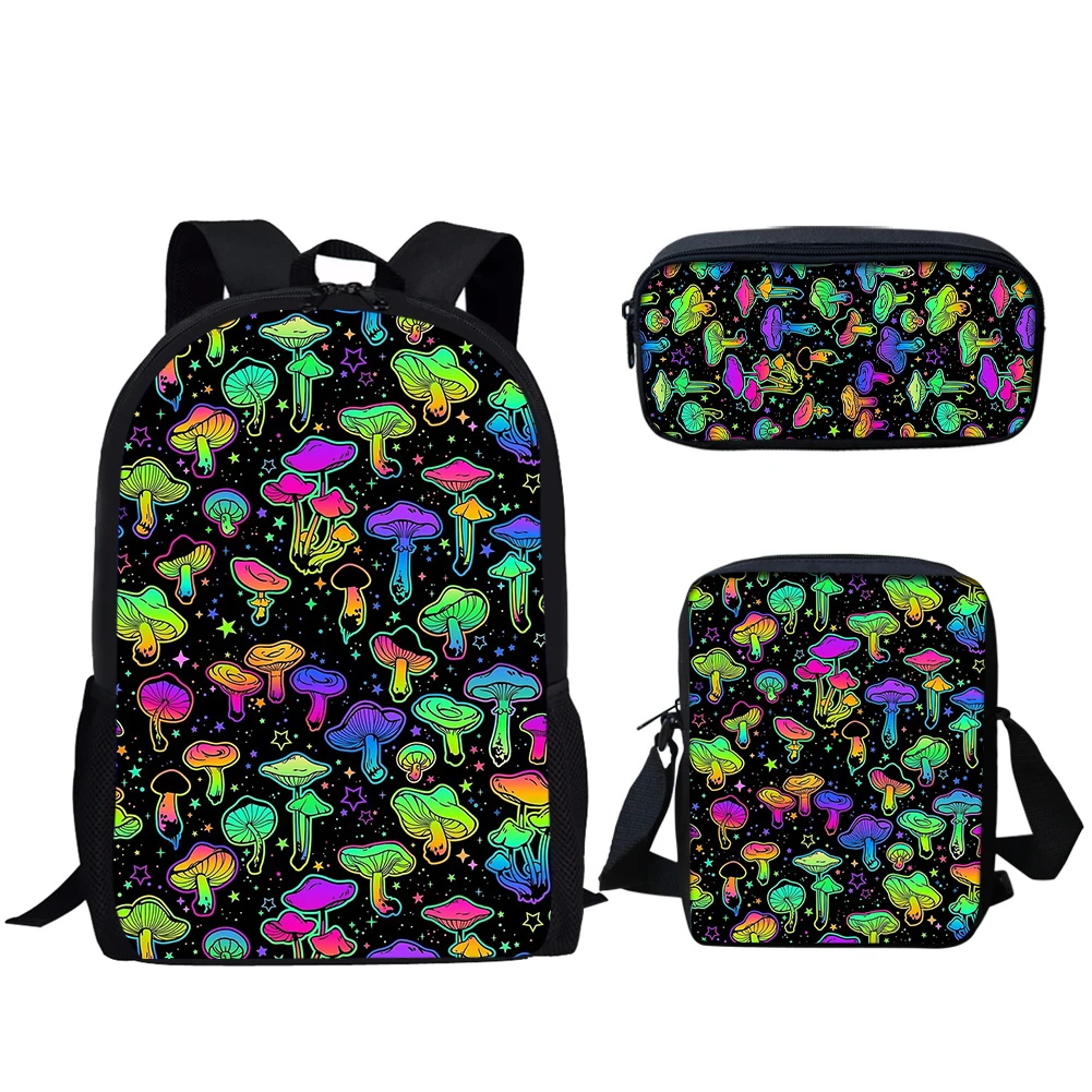 Belidome 3Pcs Cute Mushroom School Bags for Teen Girls Boys Back to Shcool Primary Book Bag Student Backpack Mochila Infantil