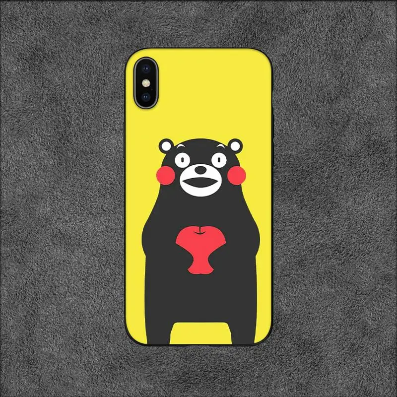 Милый черный чехол Kumamon для телефона iPhone 11 12 Mini 13 14 Pro XS Max X 8 7 6s Plus 5 SE XR - купить по